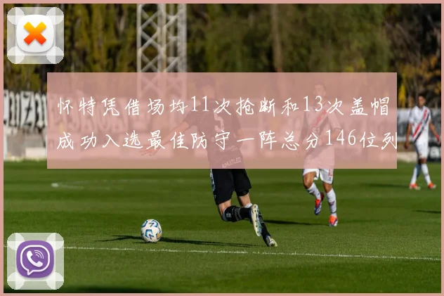 怀特凭借场均11次抢断和13次盖帽成功入选最佳防守一阵总分146位列第五